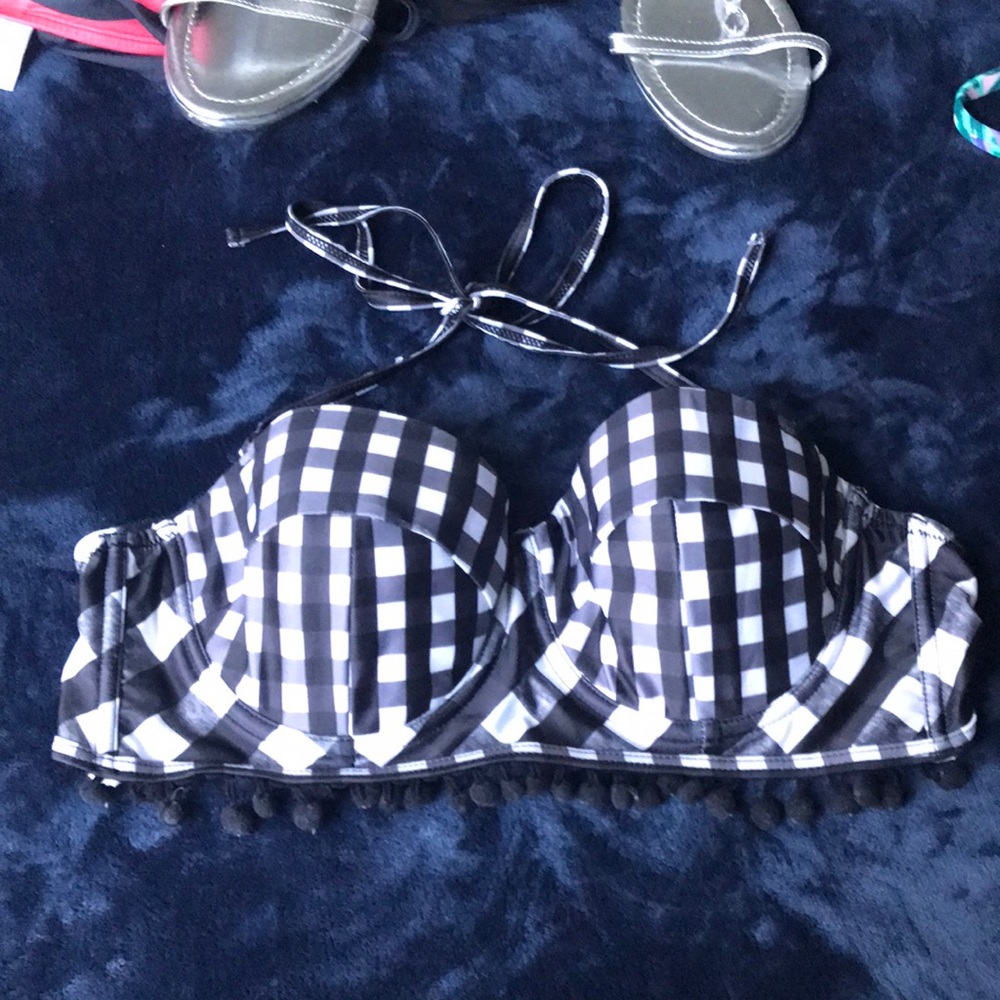Checkered bathing suit top